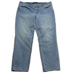 Talbots Flawless Five Pocket Slim Ankle Jeans 14P Light Blue Denim Womens Petite